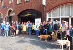 Picture of the group outside the Sight Life Office just before setting off on the Walk