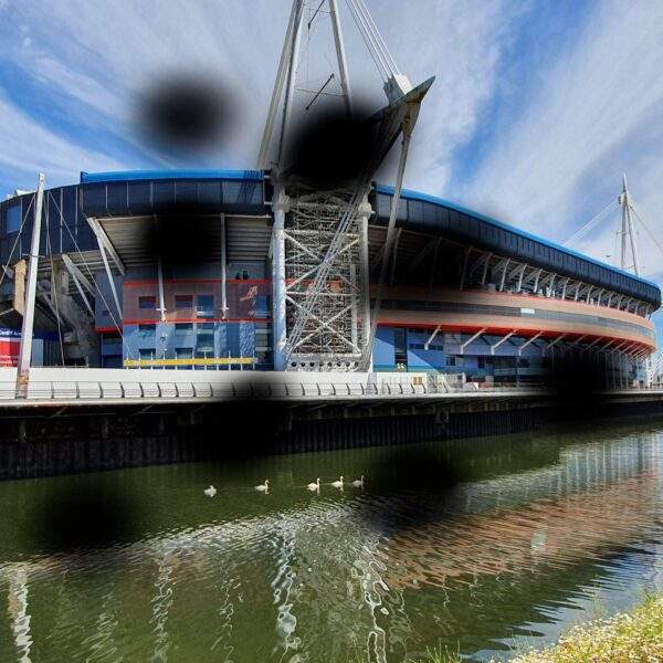 Image of Principality stadium with diabetic retinopathy