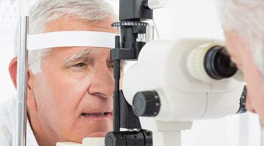 Man having an eye test